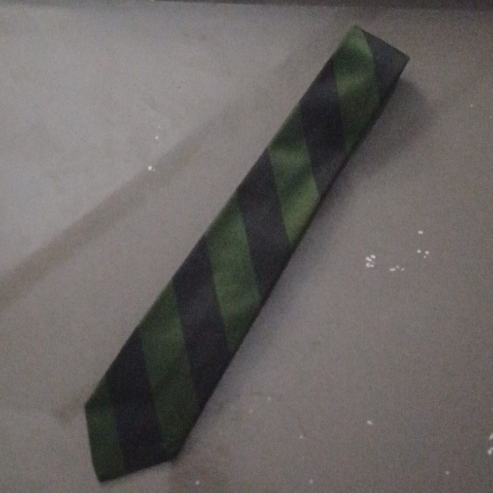Vintage Skinny Green and Black Striped Men's Tie